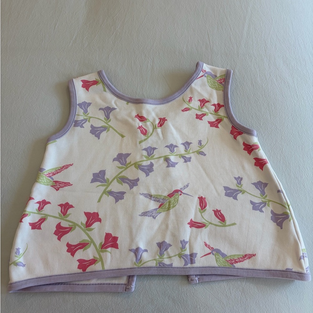TBBC Like New Floral Hummingbird Girls Open-back Top 4T Beaufort Bonnet